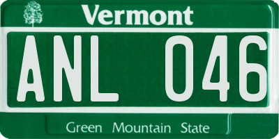 VT license plate ANL046