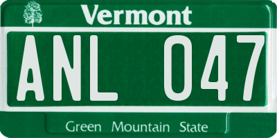 VT license plate ANL047