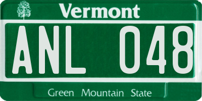 VT license plate ANL048