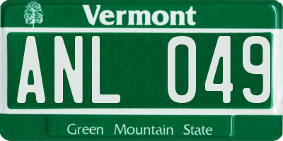 VT license plate ANL049