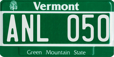 VT license plate ANL050