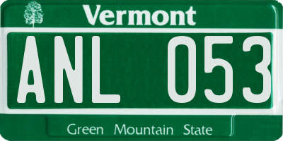VT license plate ANL053