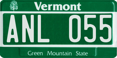 VT license plate ANL055
