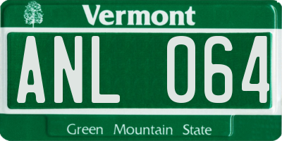 VT license plate ANL064