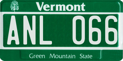 VT license plate ANL066