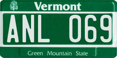 VT license plate ANL069