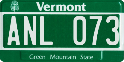 VT license plate ANL073