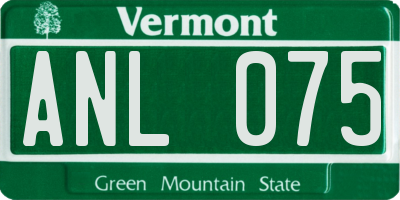 VT license plate ANL075