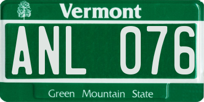 VT license plate ANL076