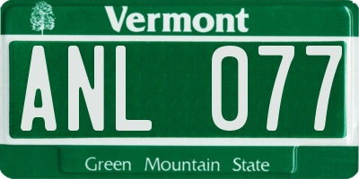 VT license plate ANL077