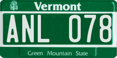 VT license plate ANL078