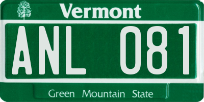 VT license plate ANL081
