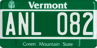 VT license plate ANL082