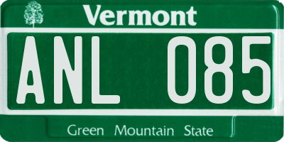 VT license plate ANL085