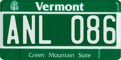 VT license plate ANL086