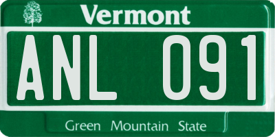 VT license plate ANL091