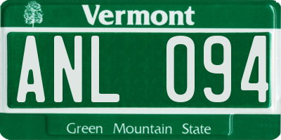 VT license plate ANL094