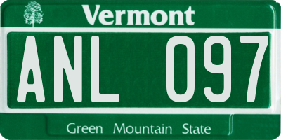 VT license plate ANL097