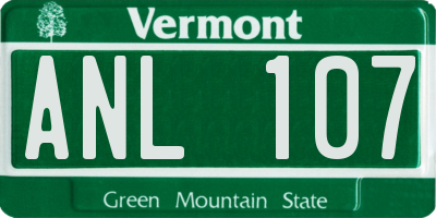 VT license plate ANL107