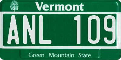VT license plate ANL109