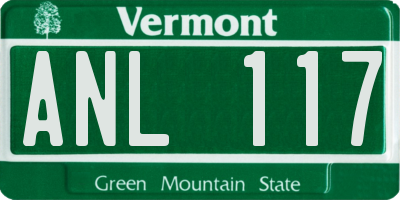 VT license plate ANL117
