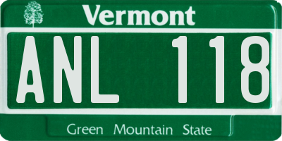 VT license plate ANL118