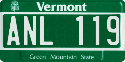 VT license plate ANL119