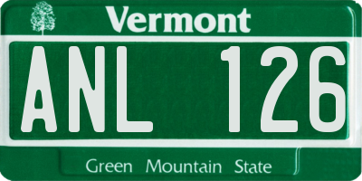 VT license plate ANL126