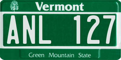 VT license plate ANL127