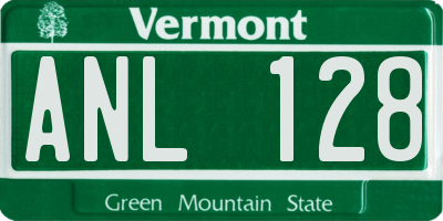 VT license plate ANL128