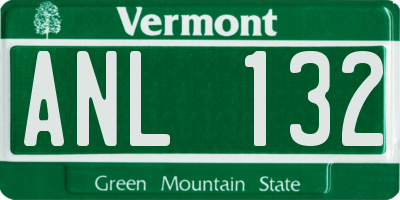 VT license plate ANL132