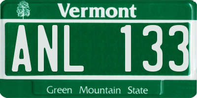 VT license plate ANL133