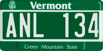 VT license plate ANL134