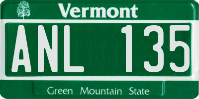 VT license plate ANL135