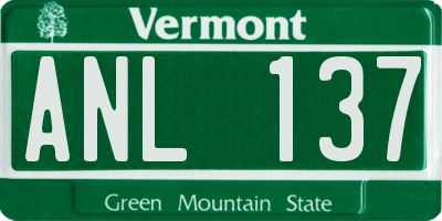 VT license plate ANL137