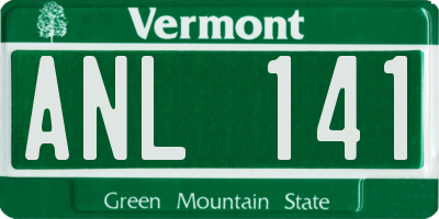 VT license plate ANL141