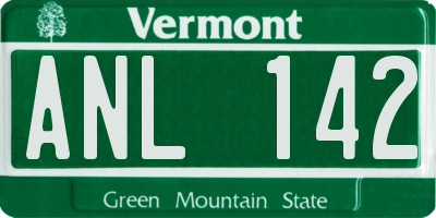 VT license plate ANL142