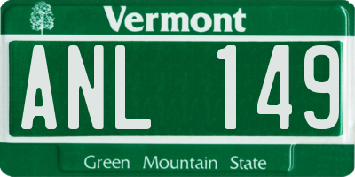 VT license plate ANL149