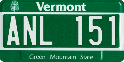 VT license plate ANL151