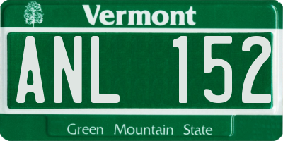 VT license plate ANL152