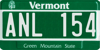 VT license plate ANL154