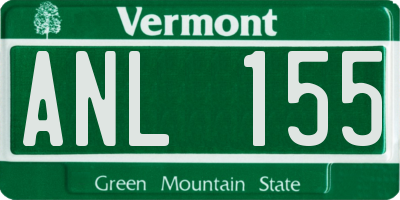 VT license plate ANL155