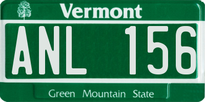 VT license plate ANL156