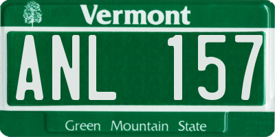 VT license plate ANL157