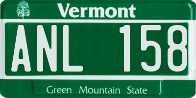 VT license plate ANL158