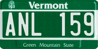 VT license plate ANL159
