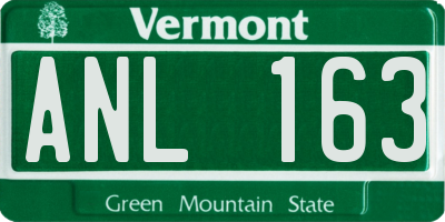 VT license plate ANL163