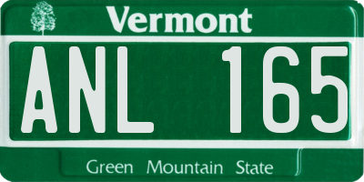 VT license plate ANL165
