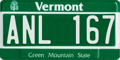 VT license plate ANL167