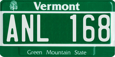 VT license plate ANL168